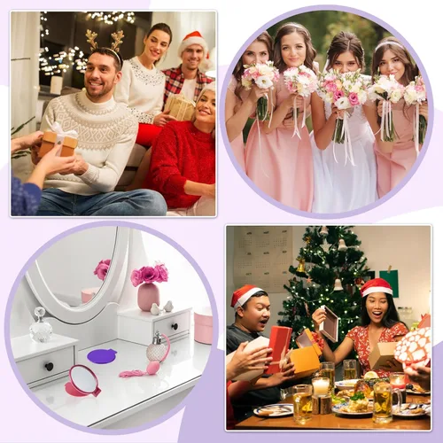 Miniatura 7 de Thyle 300 piezas de espejo compacto a granel, mini espejo de maquillaje redondo plegable para bolso, pequeño, portátil, cosméticos, regalos