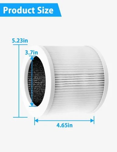 Miniatura 2 de BBT BAMBOOST Filtro de repuesto A1 compatible con VEWIOR A1, AME=EU AP01W, KOIOS HQKJ-50 purificadores de aire, 3 en 1 True HEPA y filtro de carbón
