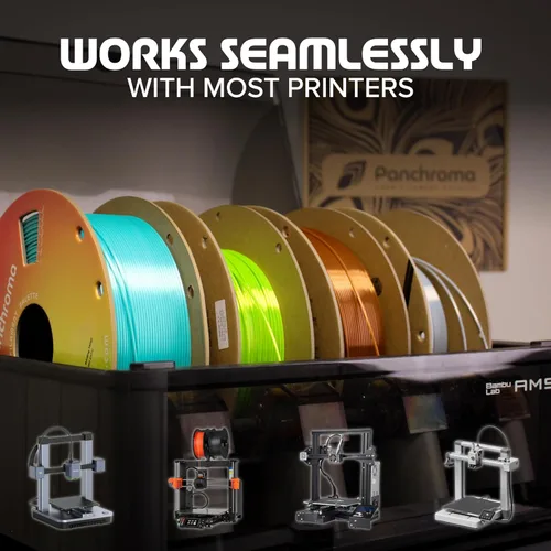 Miniatura 6 de Polymaker Panchroma Filamento de impresora 3D PLA negro, 0.069 in, carrete de 2.2 libras, fácil de imprimir, impresión de alta velocidad, sin