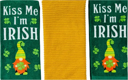 Miniatura 10 de Serafina Home Toallas de cocina de mano para invitados de baño irlandeses del día de San Patricio: suave y absorbente bordado, diseño de trébol