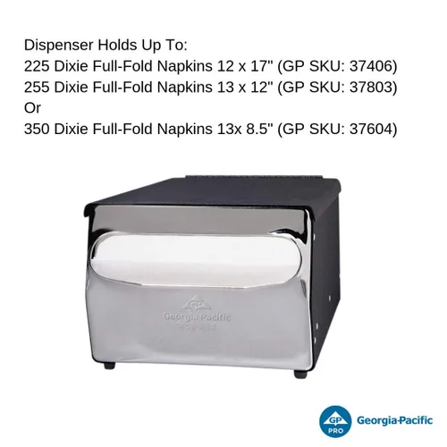 Miniatura 2 de GP PRO GEORGIA-PACIFIC - Dispensador de servilletas de plegado completo para encimera, cromado, 51202, capacidad para 225 servilletas, 7.880