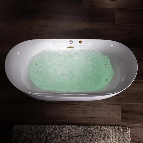 Miniatura 10 de WOODBRIDGE Bañera combinada de hidromasaje y baño de aire calentado de remojo de 72" x 35-3/8" con soplador de aire de velocidad ajustable y panel