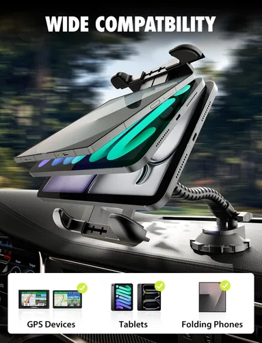 Miniatura 2 de Bracketron TekGrip - Soporte para tablet para parabrisas de camión y tablero, soporte ajustable de 360° con cuello de cisne, compatible con iPads