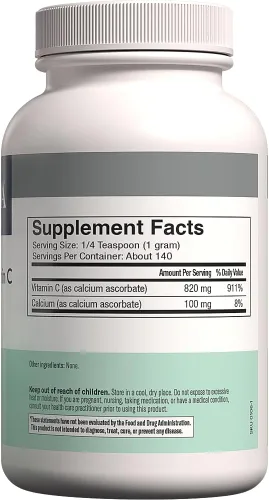 Miniatura 8 de FREEDA Vitamina C en polvo tamponada, suave para el estómago, vitamina C, no ácida, vegana, kosher, sin azúcar, para apoyo inmunológico y bienestar
