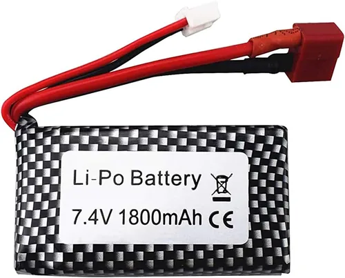 Miniatura 4 de Batería de litio de alta velocidad con cabezal en T de 7.4 V 1800 mAh con cargador 2 en 1 para WLTOYS A959-B A969-B A979-B K929-B 144001 RC batería