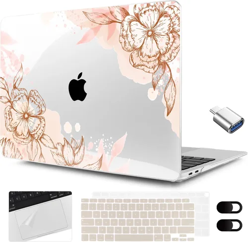 Miniatura 18 de MEEgoodo para MacBook Air de 13.3 pulgadas, funda 2021 2020 2019 2018 A2337 M1 A2179 A1932, carcasa transparente para MacBook Air M1, carcasa dura