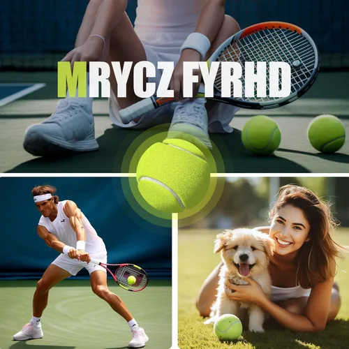 Miniatura 7 de Juego de 12/18 pelotas de tenis para entrenamiento, juego para perros y práctica con bolsa de malla para transporte y entrenamiento