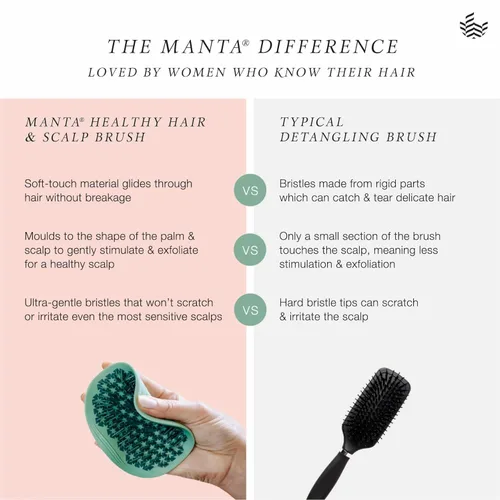 Miniatura 5 de Manta Cepillo de pelo original antiroturas – Cepillo desenredante suave para cabello húmedo y seco, cepillo flexible para todo tipo, cuidado del rosa