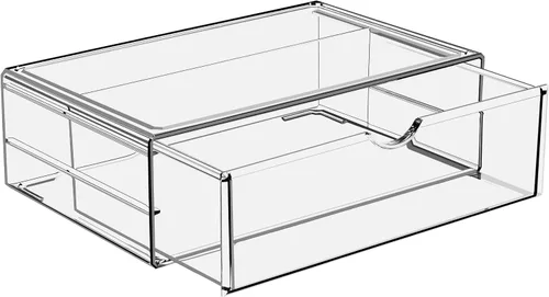 Sorbus - Cajones acrílicos grandes apilables - 1 cajón de almacenamiento transparente para organizar maquillaje, esmalte de uñas, accesorios para el