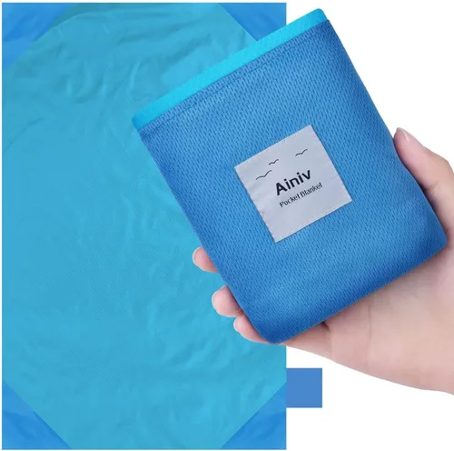 Miniatura 12 de Ainiv Manta de Picnic, Mini Tapete de Playa de Bolsillo 27.5 x 43.3 Pulgadas (1-2 Personas) Plegable, Ligera Impermeable Sin Arena, Lámina de Suelo
