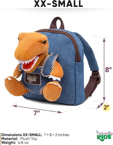 Miniatura 3 de Naturally KIDS Mochila para niños pequeños, Mini de 06 "h - Peluche T-rex, 06"h Mini