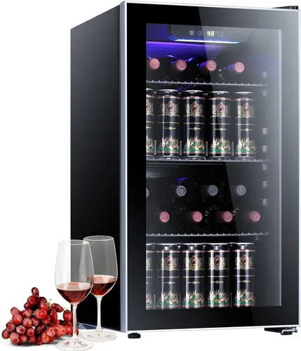 Miniatura 18 de Antarctic Star 0.6 pies cúbicos. Refrigerador mini para vino de pie libre, encimera para bodega de vino de 4 botellas, vino tinto, silencioso, Negro
