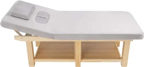 Miniatura 10 de Cama de masaje ancha, camas faciales de spa, ajuste del respaldo de 0-45°, cama de tratamiento físico para belleza, peluquería, tratamiento