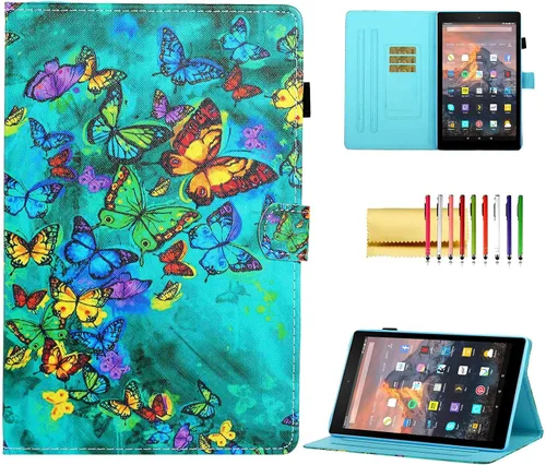 Miniatura 9 de Funda tipo cartera para tableta Amazon Fire HD 10 (5ª generación/7ª generación/9ª generación), soporte plegable delgado