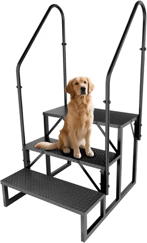 Miniatura 11 de Pasos de RV con pasamanos, escaleras de RV de 3 pasos con capacidad de carga de 660 lbs, escalera con panel antideslizante, escaleras para casas