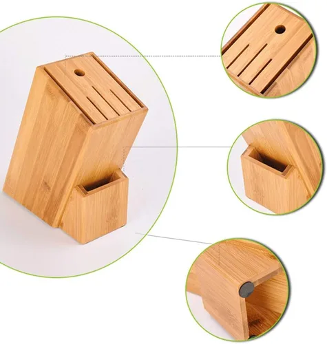 Miniatura 4 de STOBAZA Soporte de bloque de cuchillos para organización de cocina, elegante estante para almacenamiento de cubiertos y utensilios que mantiene tus