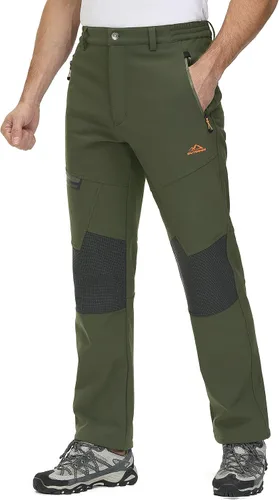 Miniatura 4 de TACVASEN pantalones de senderismo para hombre con forro polar reforzados en las rodillas ligeros para esquí y snowboard sin cinturón