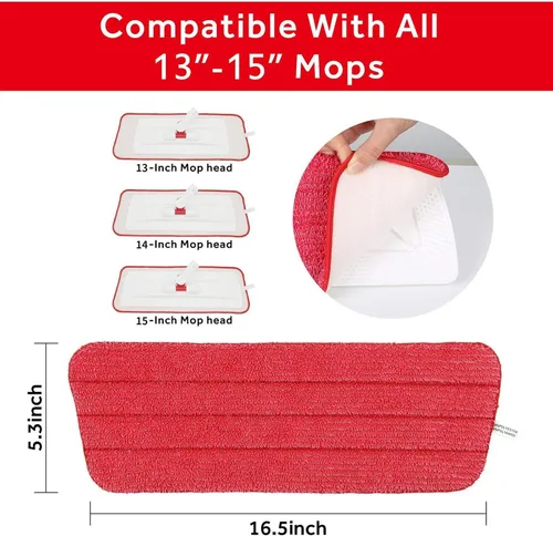 Miniatura 6 de Trapeadores para limpieza de suelos con 8 almohadillas de microfibra lavables y botella recargable de 14 onzas