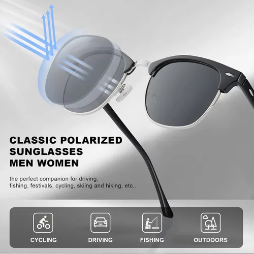 Miniatura 2 de Sunglasses MenMens Polarized Sunglasses for Men Women,Classic Semi-Rimless Sun Glasses
