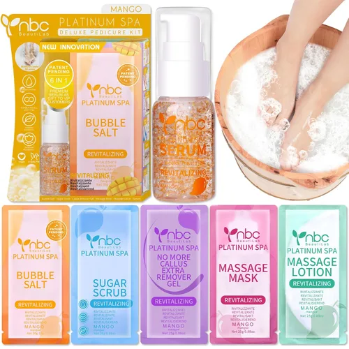 Miniatura 21 de Juego de spa de pedicura para pies, kit de pedicura para el hogar con sal de baño, loción hidratante de crema exfoliante para pies, cuidado de pies