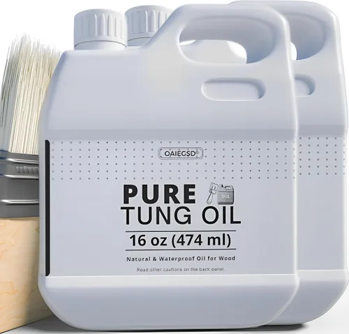 Aceite Tung 100% puro para madera al aire libre con cepillo, aceite Tung seguro de grado alimenticio para acabado de madera, sellador impermeable