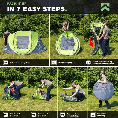 Miniatura 9 de KNOX Tienda de campaña desplegable para camping, tiendas instantáneas para camping, tienda de campaña fácil desplegable para 4 personas, tienda