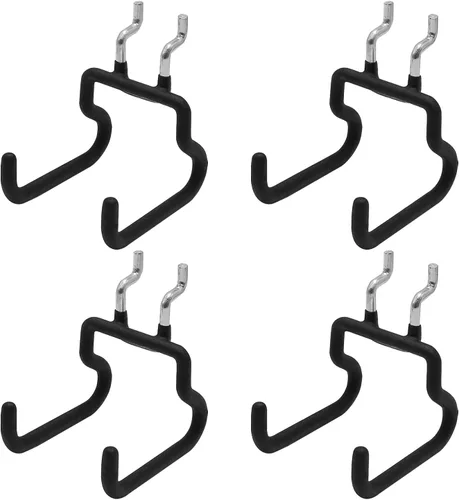 Anxingo 4 soportes para taladro para tablero de clavijas, accesorios de organización de ganchos, accesorios planos de doble utilidad para organizar