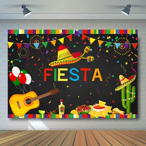 Miniatura 5 de Avezano Telón de fondo para fiesta de cumpleaños con temática mexicana, fondo de cabina de fotos de 7 x 5 pies, para verano, Luau Cinco de Mayo