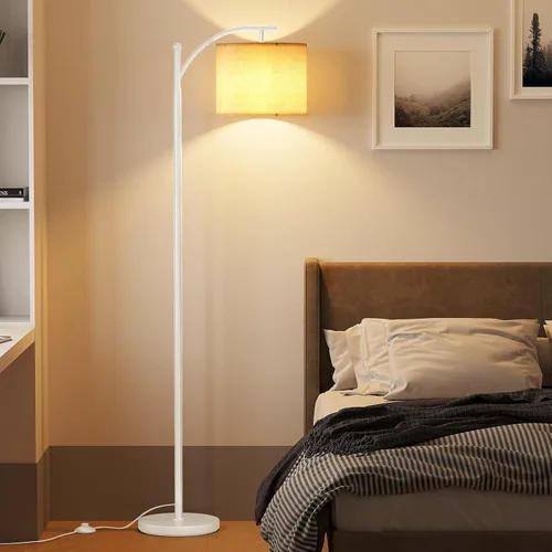 Miniatura 6 de SUNMORY Lámpara de pie de arco, lámpara de pie moderna con bombilla de 9W y 3 temperaturas de color, lámparas de pie de metal con pantalla colgante