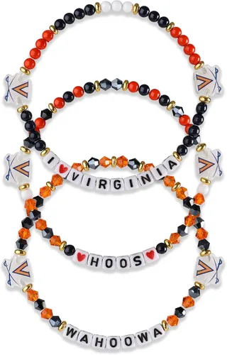 Miniatura 90 de FOCO NCAA unisex-adulto Paquete de 3 Pulseras de la Amistad con Cuentas con Logotipo de Equipo Universitario de la NCAA Oficialmente Licenciadas
