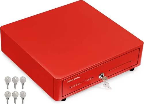 Miniatura 8 de Volcora Cajón de caja registradora para sistema de punto de venta (POS) con esquina redonda de 13 pulgadas, bandeja extraíble para monedas, 4 Gris