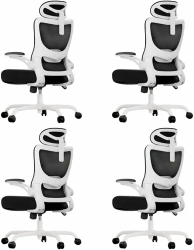 Miniatura 11 de Marsail - Silla ergonómica de oficina - Silla de escritorio con respaldo alto de malla y soporte lumbar ajustable, silla giratoria con ruedas