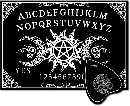 Miniatura 9 de CREATCABIN Tablero de madera con péndulo, tablero de madera para hablar con planchette, kit de adivinación, juego de caza de espíritus, decoración