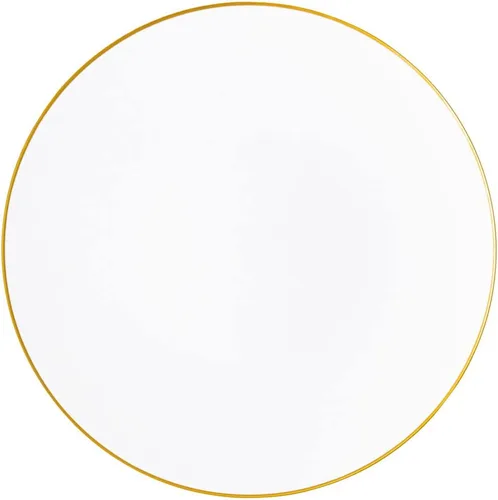 EcoQuality Platos redondos de plástico blanco martillado de 13 pulgadas con borde dorado, platos de fiesta similares a China, platos llanos