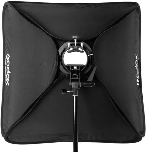 Miniatura 4 de Godox Caja suave de luz softbox de 24 x 24 pulgadas con soporte Godox tipo S Speedlite, kit de caja de luz portátil de montaje Bowens adecuado