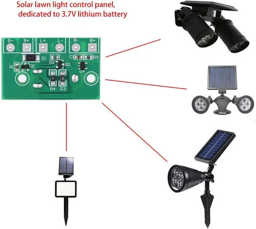 Miniatura 2 de Controlador de lámpara solar, controlador solar, módulo de carga de energía solar, placa de circuito de control de batería de litio de 3.7 V, auto
