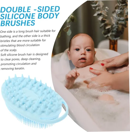Miniatura 5 de Shower Brush with Soft Silicone Bristles for Deep Cleansing and Sensory Training Dual Sided Body Scrubber for Gentle Exfoliation and Massage