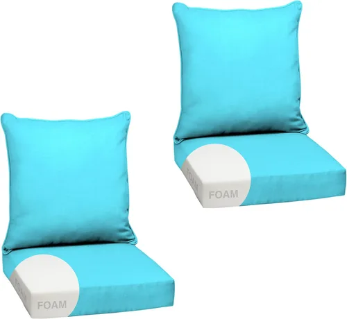 Miniatura 114 de Arden Outdoor Deep Seat Cushion Set, 24 x 24 pulgadas, Cojín para patio resistente al clima, a la lluvia y a la decoloración para silla, sofá y sofá