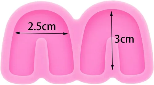 Miniatura 2 de Angel Wings Pendientes brillantes en forma de herradura molde de silicona de resina, para aretes de tamaño pequeño, aretes de oreja de ágata