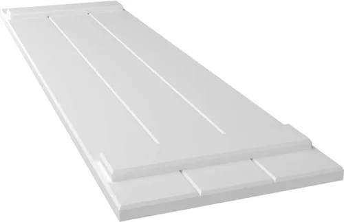 Miniatura 6 de Ekena Millwork 16 1/8 pulgadas de ancho x 67 pulgadas de alto, contraventanas de PVC de tres tablas unidas estilo Board-n-Batten, sin acabado