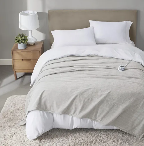 Serta - Manta de forro polar ultrasuave Travis con textura de nervaduras trilobulares, manta eléctrica; cómoda, agradable y abriga y protege del