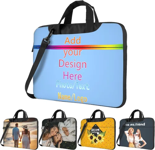 Miniatura 16 de Funda personalizada para laptop personalizada, añade tu foto, texto, maletines para portátil Púrpura2
