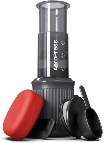 Miniatura 7 de AeroPress Go Plus, Kit pequeño de cafetera portátil, para viajes, camping y oficina, Prensa francesa todo en uno, Hervidor manual estilo prensa Crema