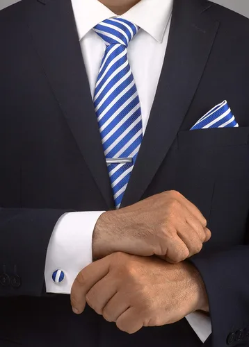 Miniatura 43 de Juego de corbata de regalo para hombre, corbata sedosa, bolsillo cuadrado, clips de corbata, gemelos para hombres
