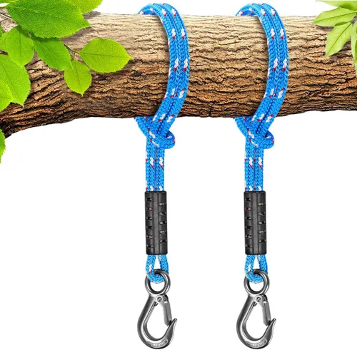 Miniatura 9 de BeneLabel Cuerda de columpio de árbol, 19 pulgadas, correa para colgar para columpio de árbol, gancho resistente, para interiores y exteriores