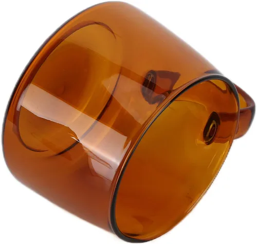 Miniatura 6 de Yosoo Taza de café, taza de vidrio vidrio de borosilicato con mango para leche para el hogar para café con leche (ámbar)