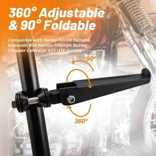 Miniatura 2 de Oumurs Estriberas abrazadera U compatible con 1 pulgada - 1.25 pulgadas 1 1/4 pulgadas protector de motor U-Clamp Estriberas compatibles con Harley