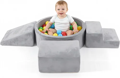 Miniatura 14 de Tiita Juego de bloques de espuma para escalar con pequeña piscina de bolas para bebé, juego de 5 piezas para gatear y escalar - Escalador suave