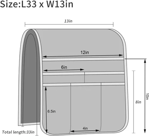 Miniatura 7 de Teniux Organizador de sillón con control remoto para sofá reclinable, organizador antideslizante con 5 bolsillos para revista, tableta, teléfono