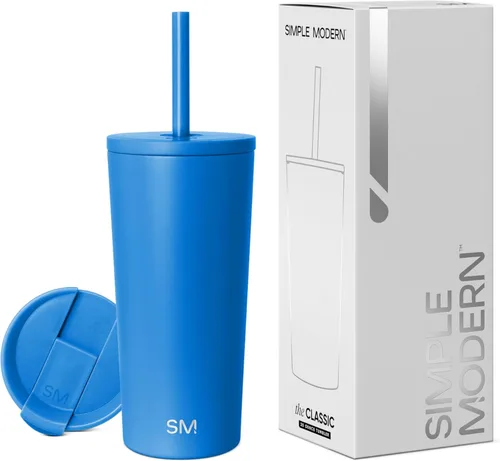 Miniatura 69 de Simple Modern- Vaso con aislamiento, c/tapa y pajilla Taza de viaje Botella de agua de ac. inox. reutilizable Unisex Colecc. Classic 24 oz